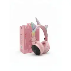 GENERICO - Audífonos Bluetooth Unicornio Premium J34 - Diadema de Brillo, Inalámbricos y Plegables