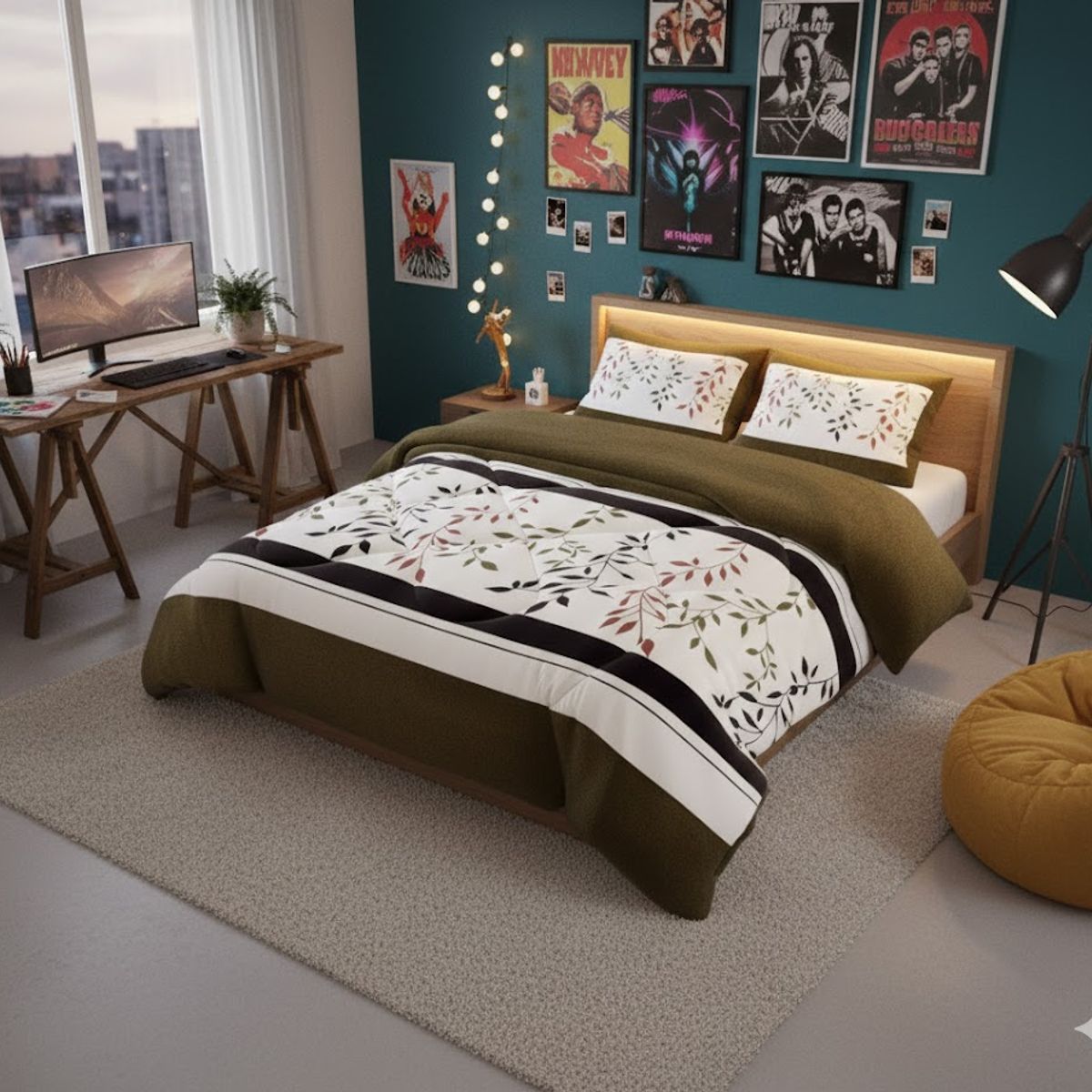 DIANA - COBERTOR PLUSH DE INVIERNO CON CHIPORRO 2 PLAZA CON DISEÑO BLANCO FLORAL