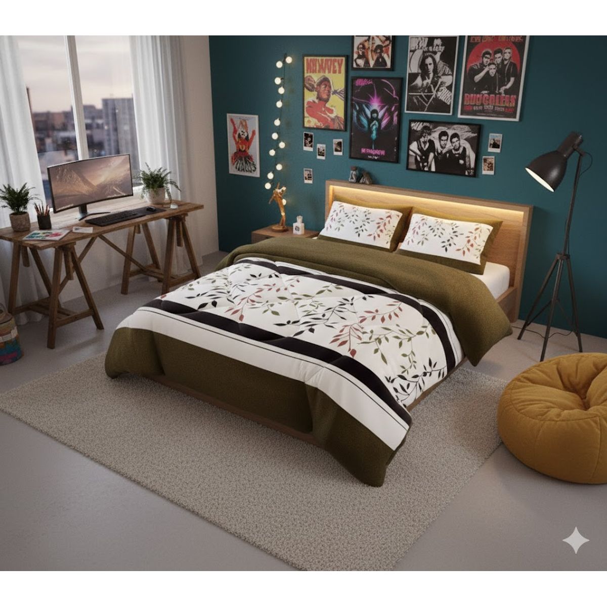 DIANA - COBERTOR PLUSH DE INVIERNO CON CHIPORRO 2 PLAZA CON DISEÑO BLANCO FLORAL