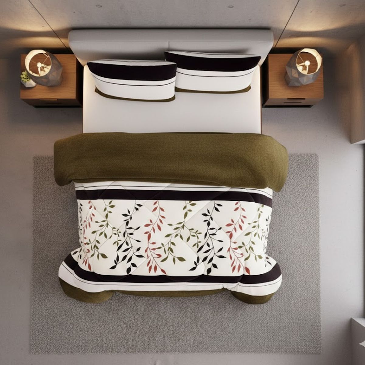 DIANA - COBERTOR PLUSH DE INVIERNO CON CHIPORRO 2 PLAZA CON DISEÑO BLANCO FLORAL