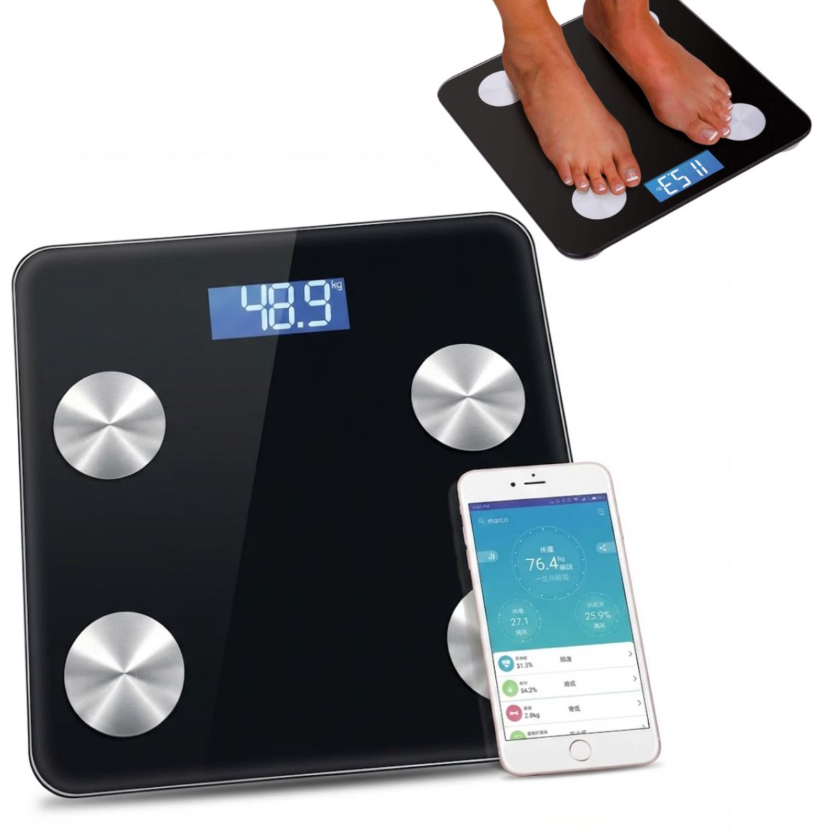 GENERICO - Báscula Electrónica Inteligente Irm App Grasa Corporal 180kg