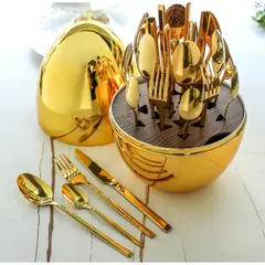 GENERICO - Set De Cubiertos 24 Piezas Con Estuche de Huevo