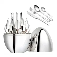 GENERICO - Set De Cubiertos 24 Piezas Con Estuche de Huevo