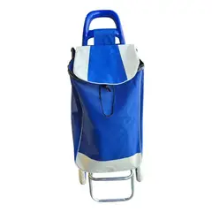 GENERICO - Carro De Compras Plegable De Tela 30kg Carrito De Feria Azul