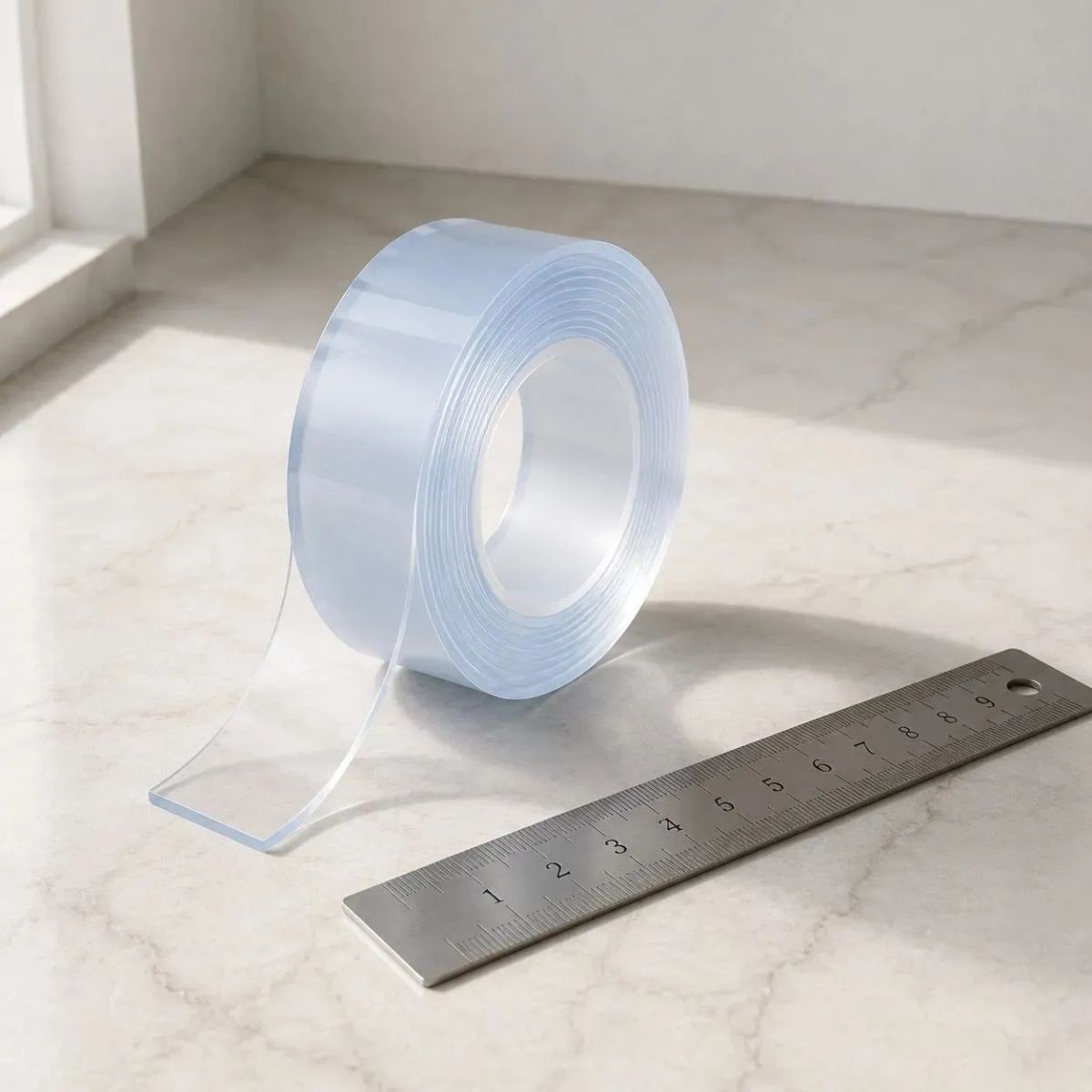 HOMESTAR - Cinta adhesiva reutilizable transparente