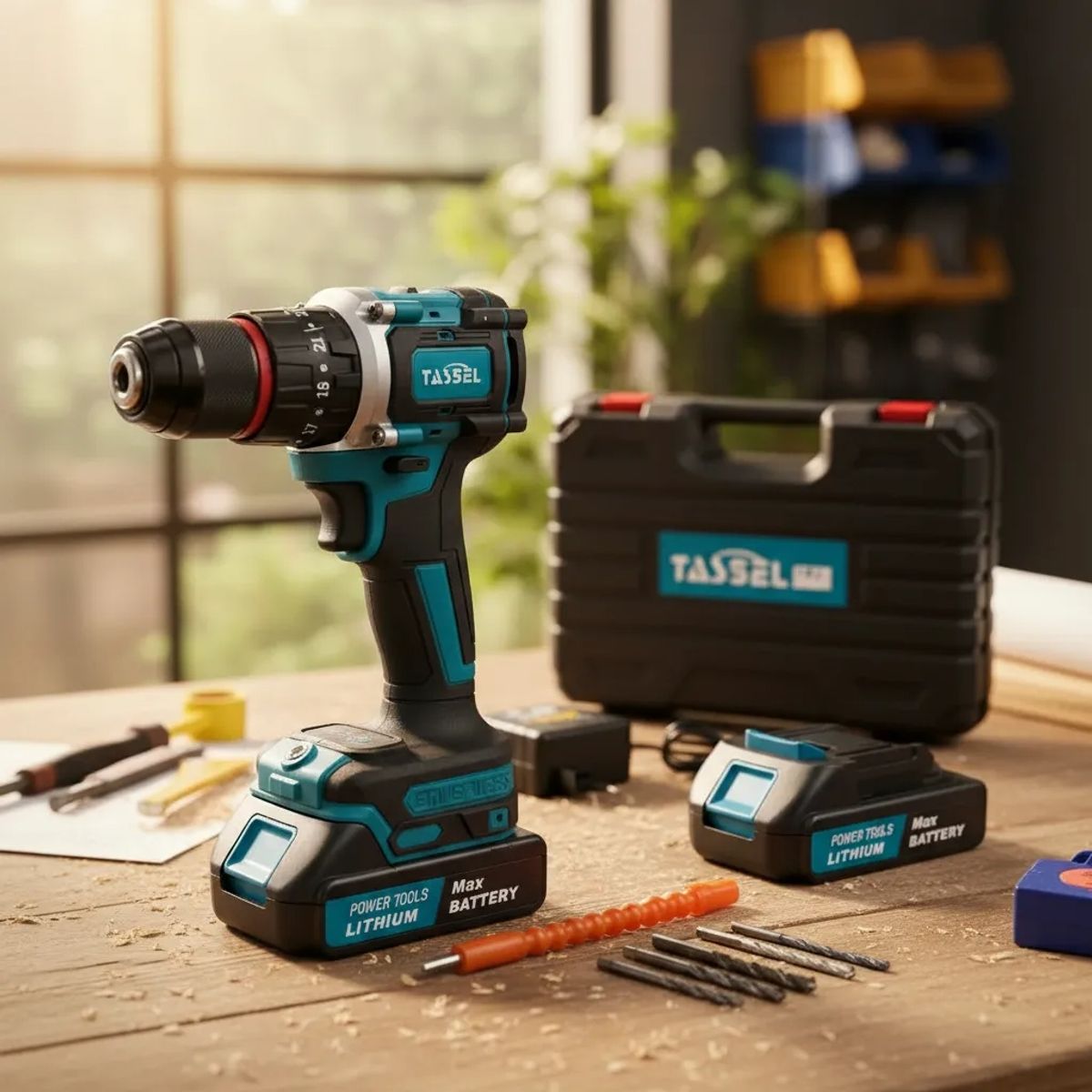 GENERICO - Taladro Atornillador Inalambrico Recargable Con 2 Baterias Color Azul 60hz FIGOIMPORT