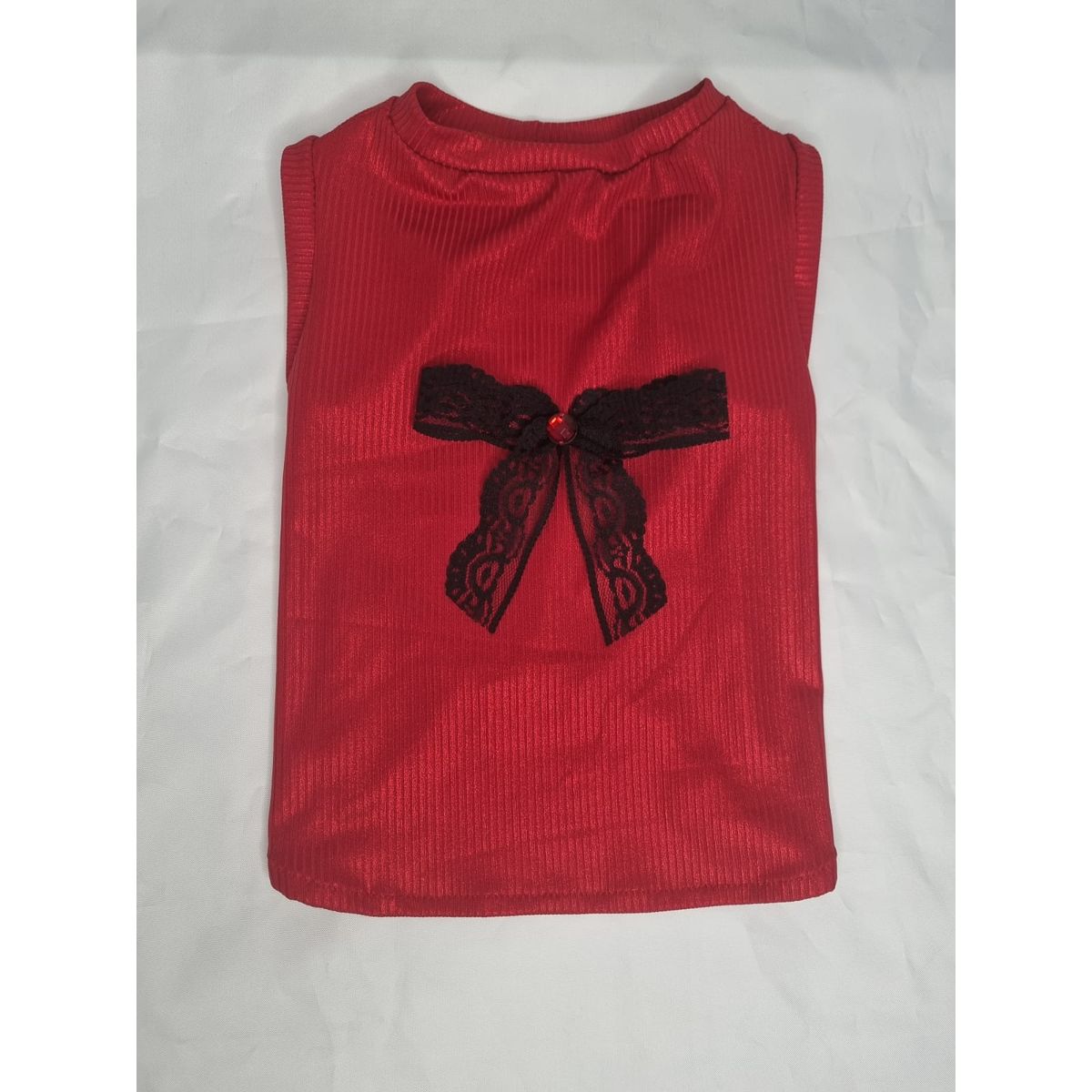 EL MUNDO DE EMMA - Polera mascota rojo metalizado talla XL corto