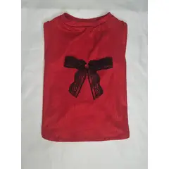 EL MUNDO DE EMMA - Polera mascota rojo metalizado talla XL corto