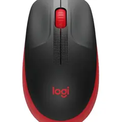 LOGITECH - Mouse Inalámbrico Negro Rojo con Receptor USB