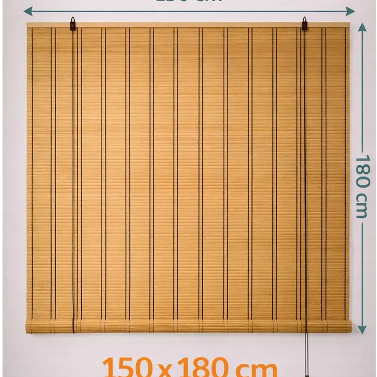 GENERICO - Cortina Roller Persiana Enrollable 150x180cm Bambú Vitrineon Marrón Bambu Natural Decorativo