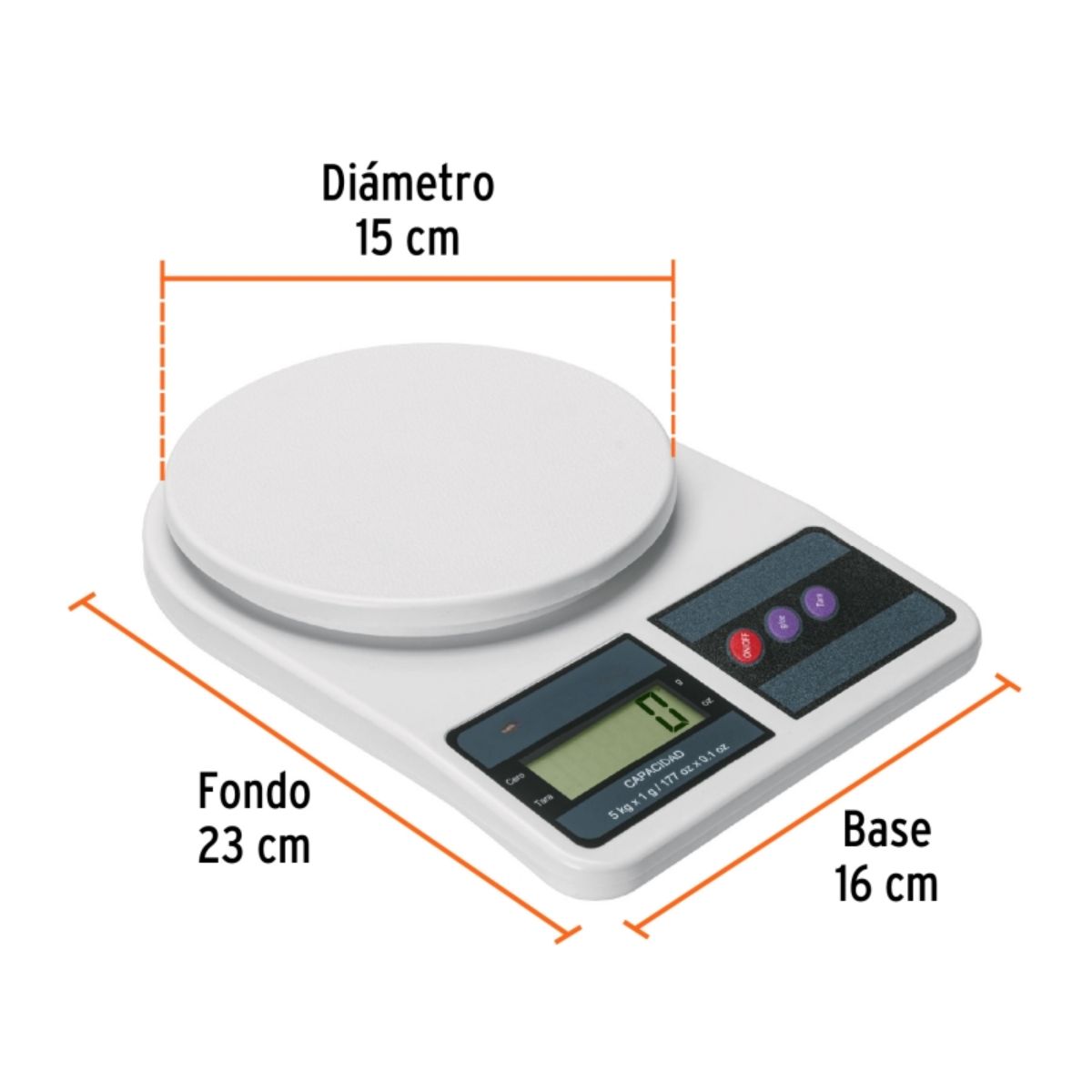 GENERICO - Balanza Digital De Cocina 1g-10kg Alta Precisión