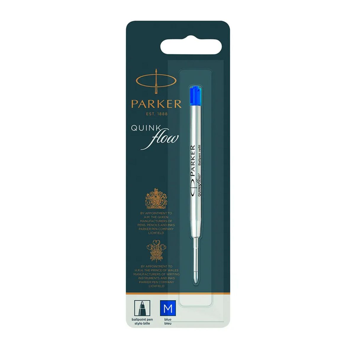 PARKER - Repuesto para Boligrafo Parker Azul Quink Flow 1 Un 0,7 mm