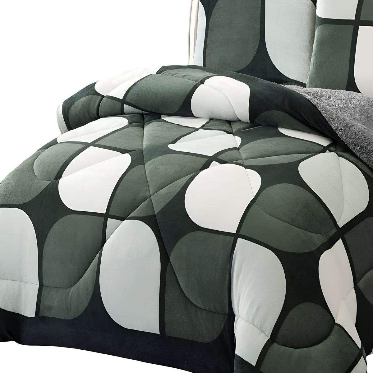GENERICO - COBERTOR CON CHIPORRO PLUSH PLAZA Y MEDIA 180X200CM MULTICOLOR C2