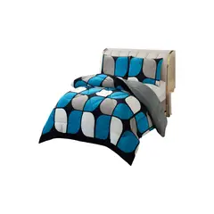 GENERICO - COBERTOR CON CHIPORRO PLUSH PLAZA Y MEDIA 180X200CM MULTICOLOR C3