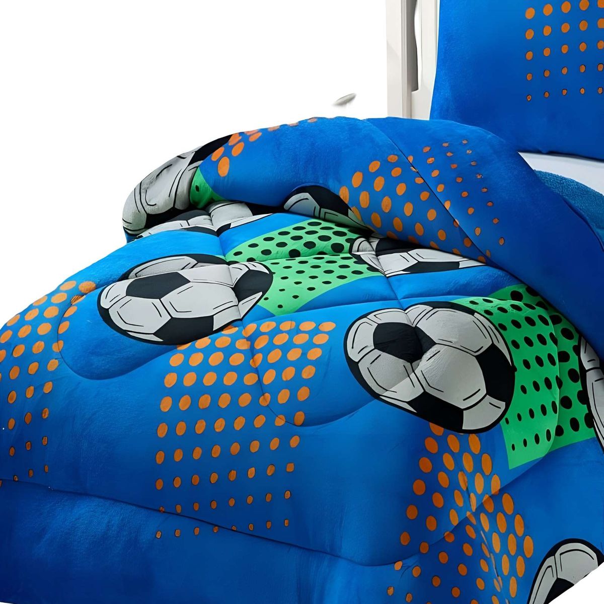 GENERICO - COBERTOR CON CHIPORRO PLUSH PLAZA Y MEDIA 180X200CM AZUL C10