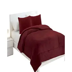 GENERICO - COBERTOR SHERPA PLAZA Y MEDIA 180X200CM BURDEO B2