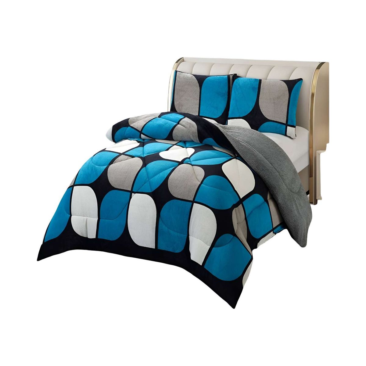 GENERICO - COBERTOR CON CHIPORRO PLUSH 2 PLAZAS 230X250CM MULTICOLOR C3