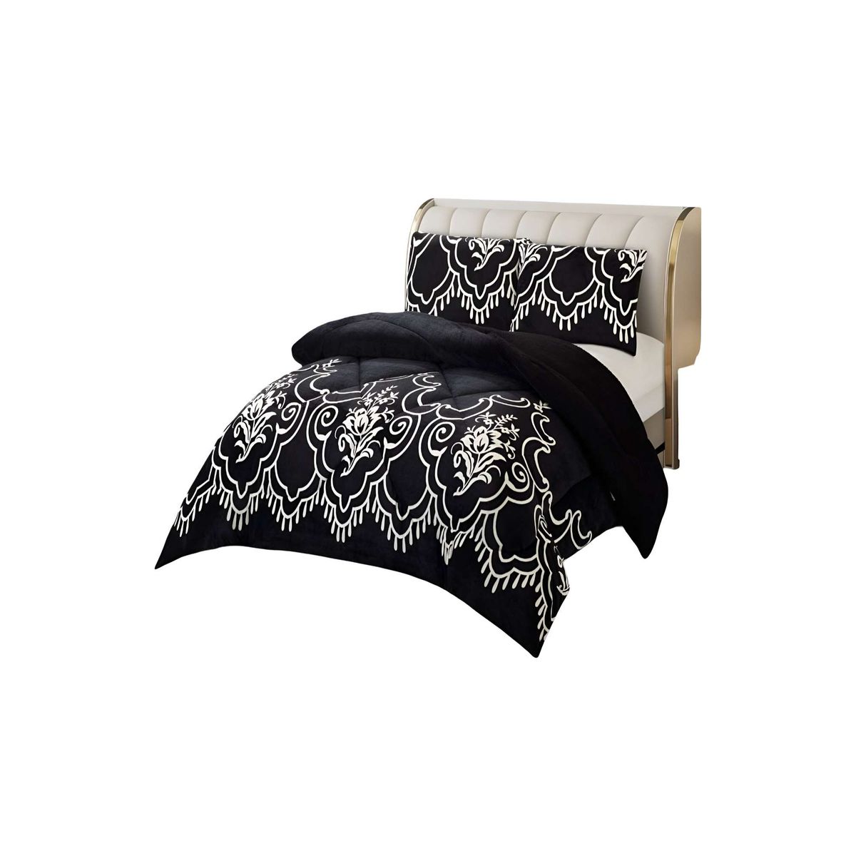 GENERICO - COBERTOR CON CHIPORRO PLUSH 2 PLAZAS 230X250CM NEGRO C4