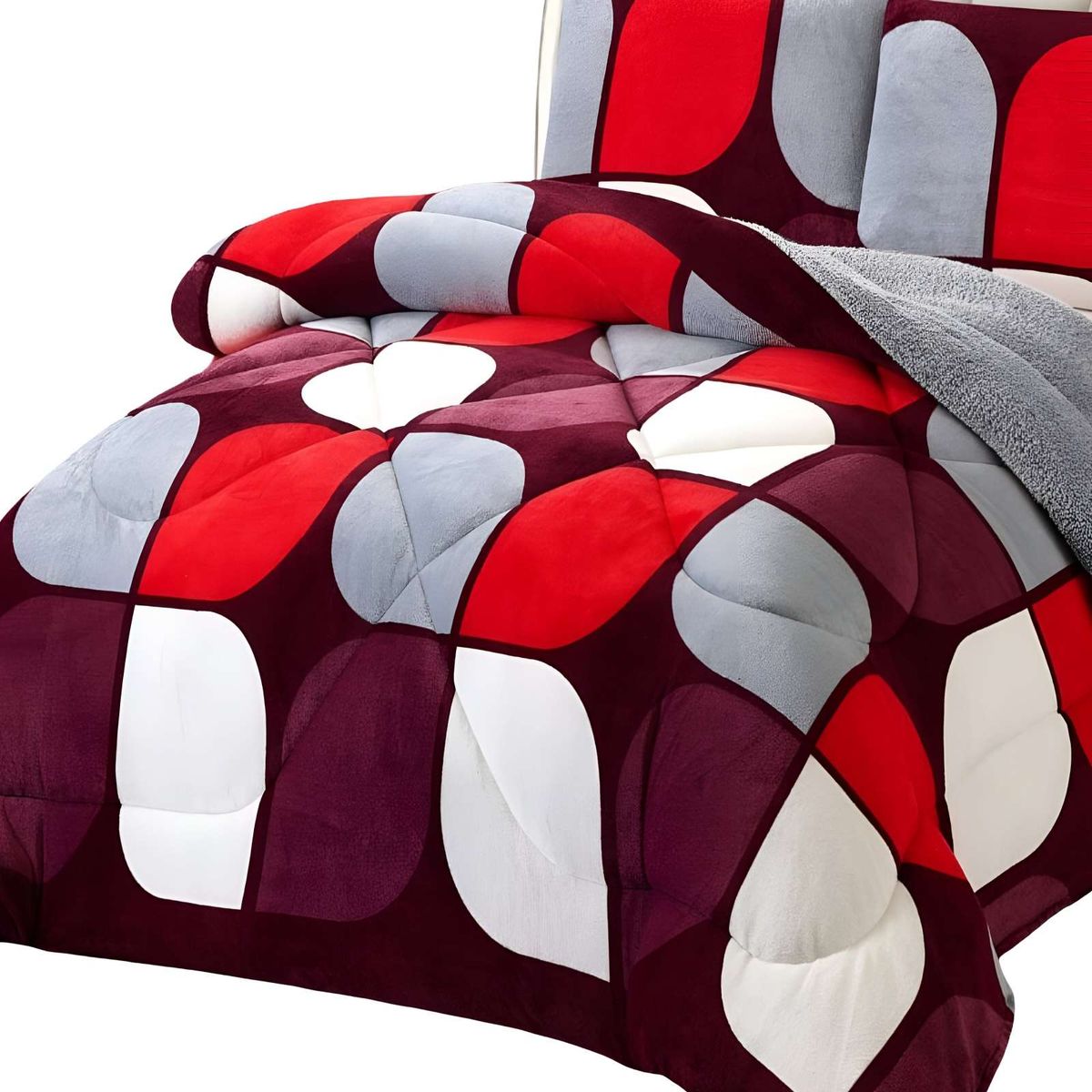 GENERICO - COBERTOR CON CHIPORRO PLUSH 2 PLAZAS 230X250CM MULTICOLOR C6