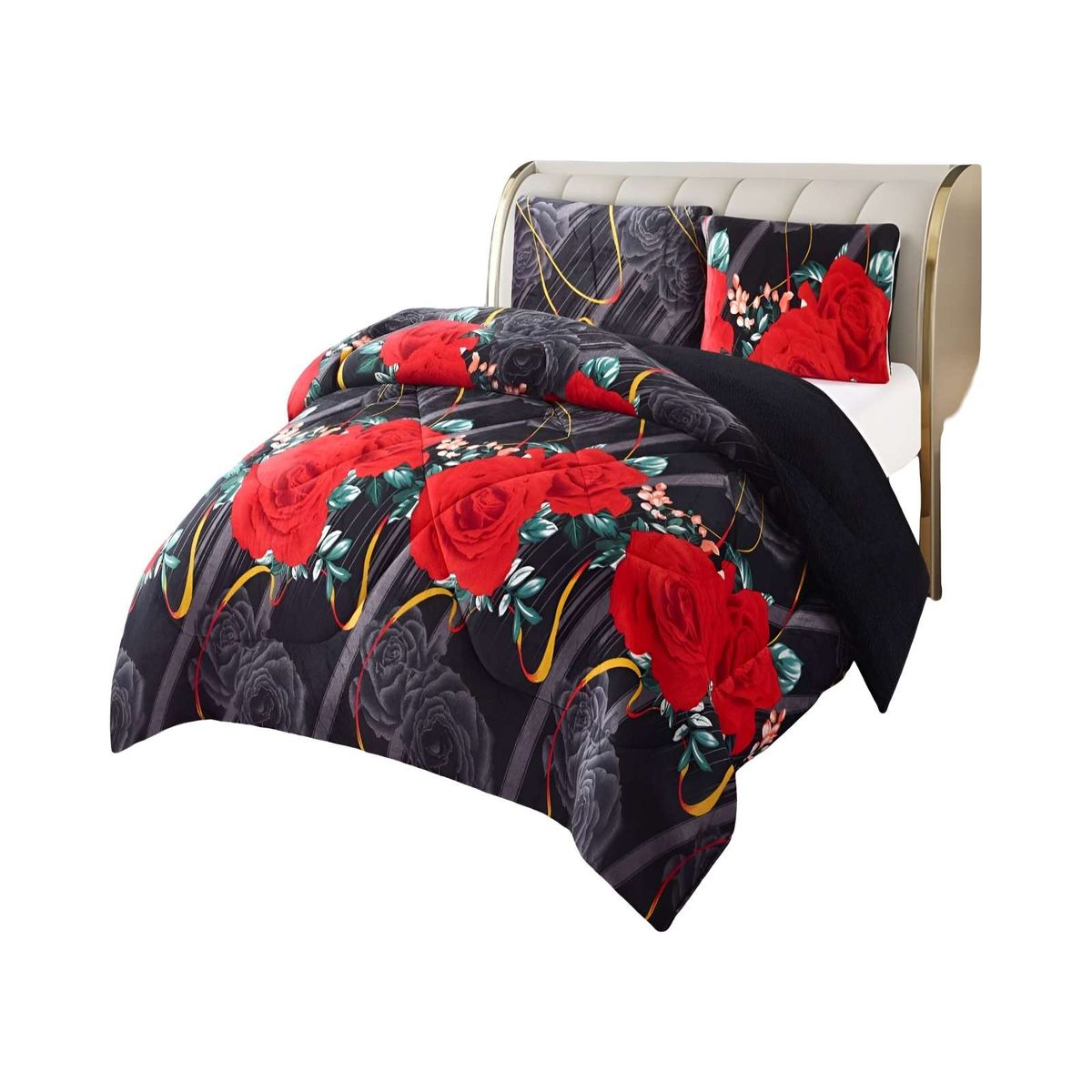 GENERICO - COBERTOR CON CHIPORRO PLUSH 2 PLAZAS 230X250CM NEGRO C16