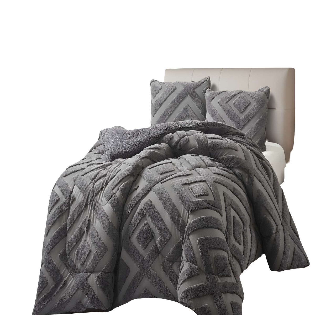 GENERICO - COBERTOR CON CHIPORRO DE JACQUERD CUTTING 2 PLAZAS 230X250CM GRIS B5