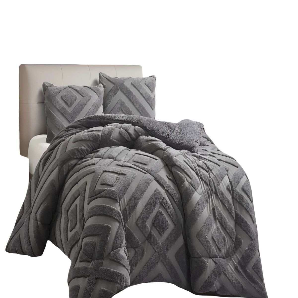 GENERICO - COBERTOR CON CHIPORRO DE JACQUERD CUTTING 2 PLAZAS 230X250CM GRIS B5