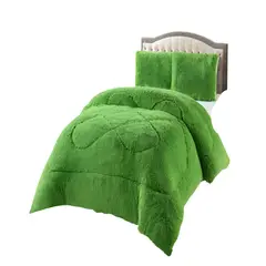 GENERICO - COBERTORES CON CHIPORRO DE PELUDOS 2 PLAZAS 230X250CM VERDE