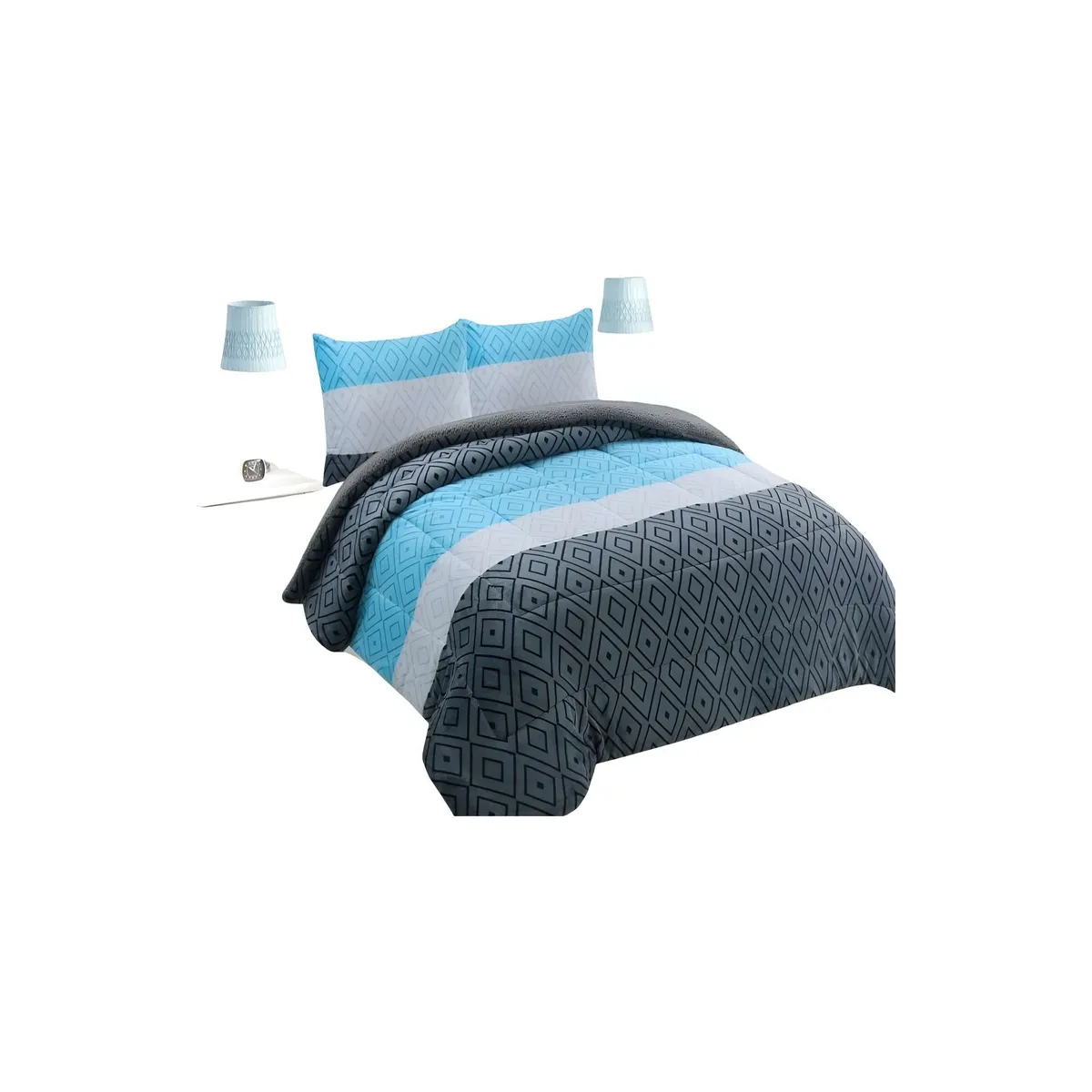 GENERICO - COBERTOR SHERPA 2 PLAZAS 230X250CM MULTICOLOR B17