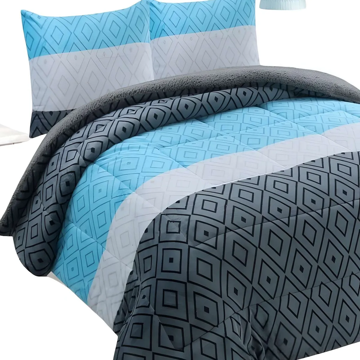 GENERICO - COBERTOR SHERPA 2 PLAZAS 230X250CM MULTICOLOR B17
