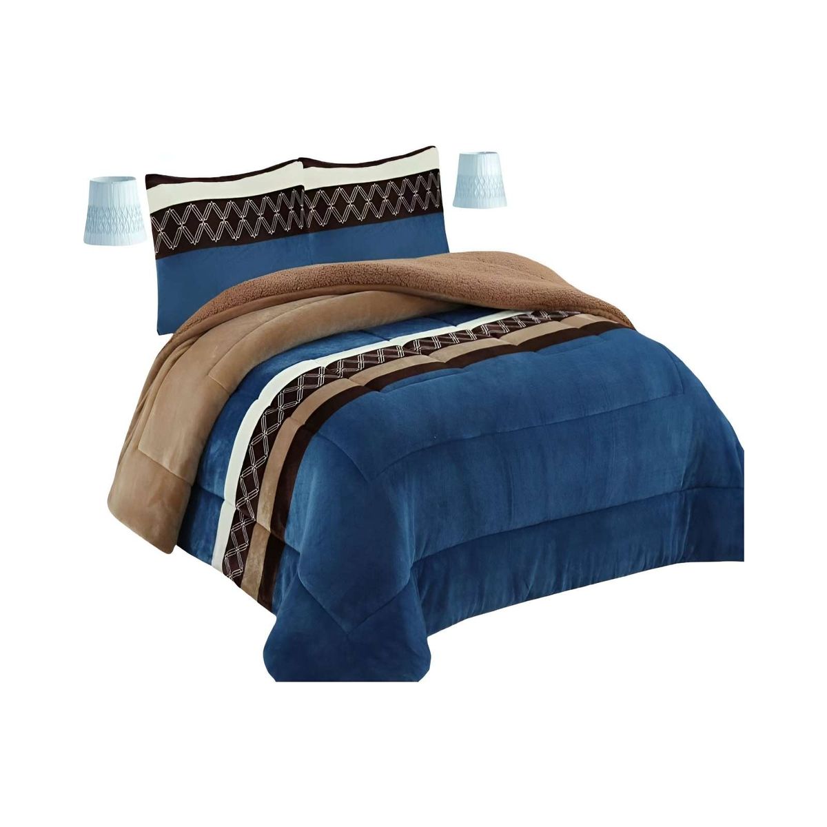 GENERICO - COBERTOR SHERPA 2 PLAZAS 230X250CM MULTICOLOR B20