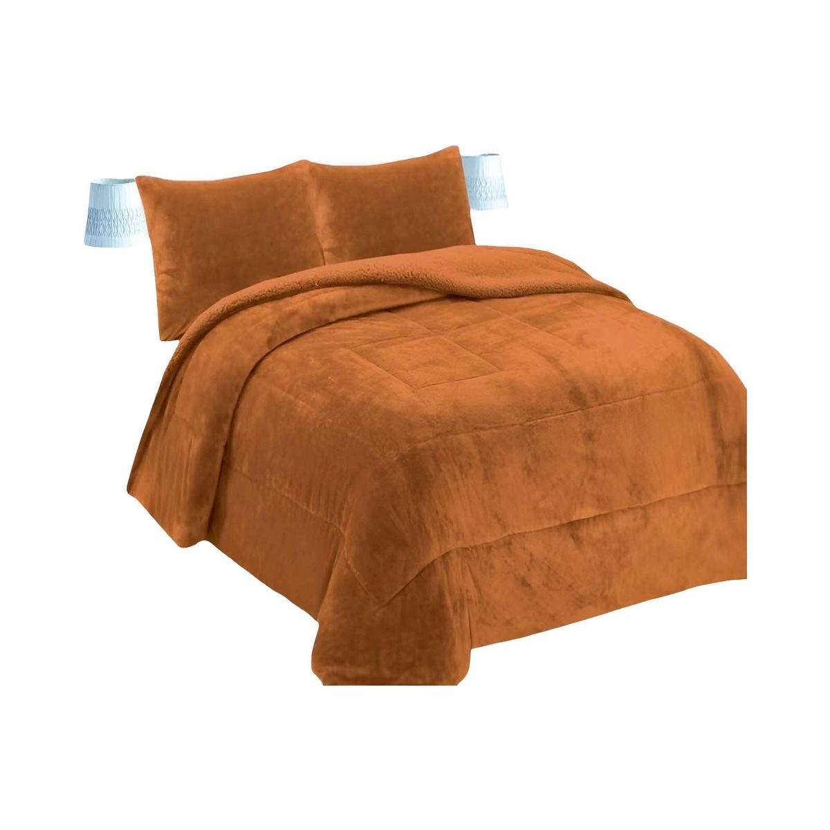 GENERICO - COBERTOR SHERPA 2 PLAZAS 230X250CM MOSTAZA B21