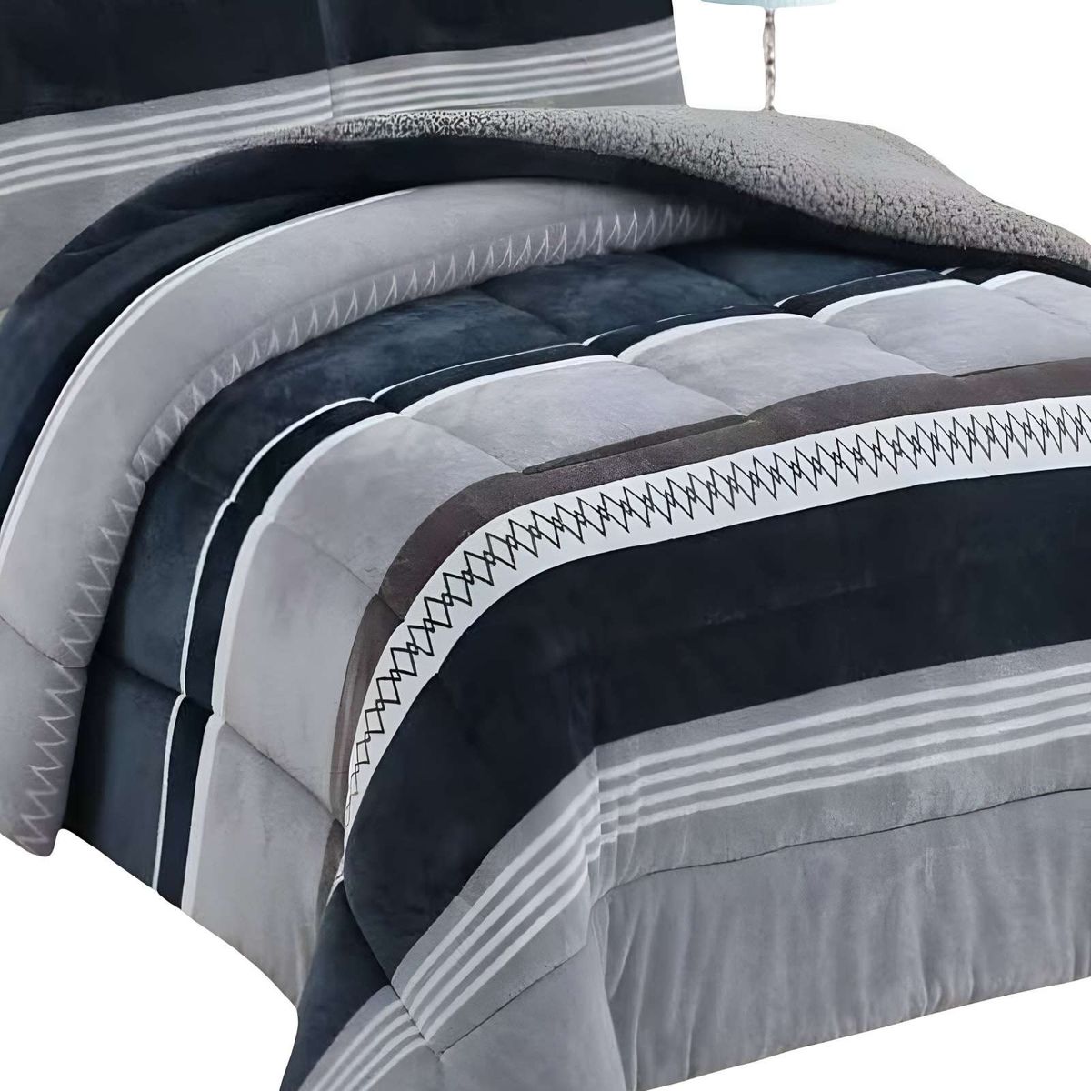 GENERICO - COBERTOR SHERPA KING 250X270CM MULTICOLOR B13