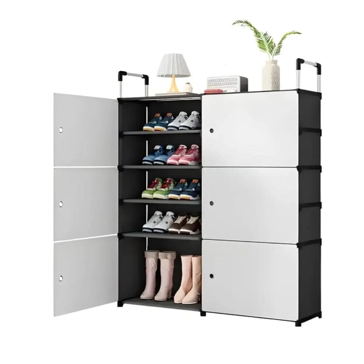 GENERICO - Zapatero Organizador Modular Con Puertas Mueble Multiusos