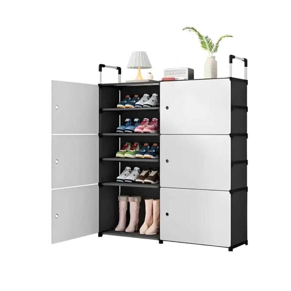GENERICO - Zapatero Organizador Modular Con Puertas Mueble Multiusos