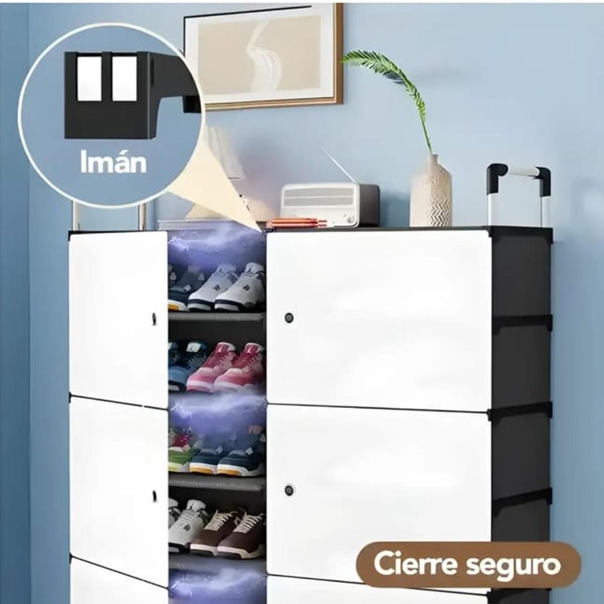 GENERICO - Zapatero Organizador Modular Con Puertas Mueble Multiusos