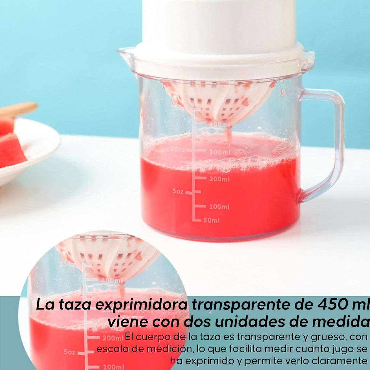 GENERICO - Exprimidor De Jugo Manual Para Naranja Y Limón Con Jarra