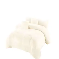 GENERICO - COBERTOR PELUDO CON CHIPORRO PLAZA Y MEDIA 180X200CM COLOR BLANCO INVIERNO