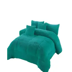 GENERICO - COBERTOR PELUDO CON CHIPORRO PLAZA Y MEDIA 180X200CM COLOR TURQUESA