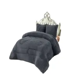 GENERICO - COBERTOR PELUDO CON CHIPORRO PLAZA Y MEDIA 180X200CM COLOR GRIS O