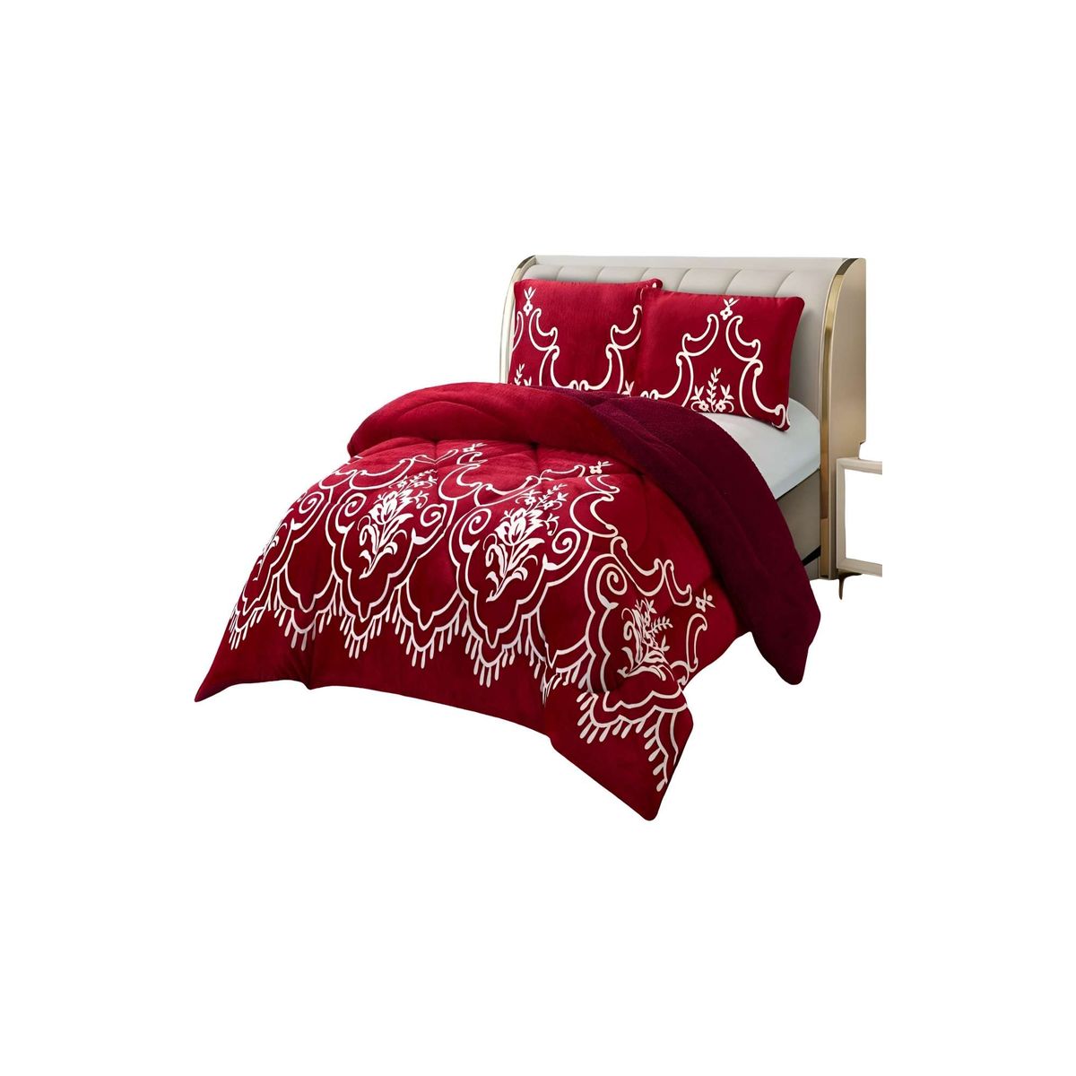 GENERICO - COBERTOR PLUSH CON CHIPORRO 2 PLAZAS 230X250CM COLOR BURDEO C7