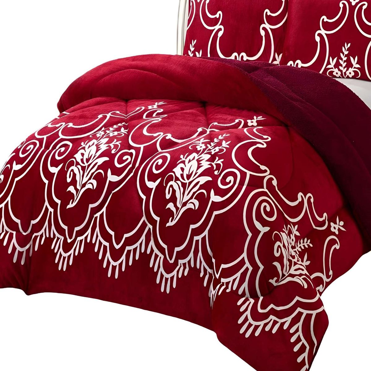GENERICO - COBERTOR PLUSH CON CHIPORRO 2 PLAZAS 230X250CM COLOR BURDEO C7