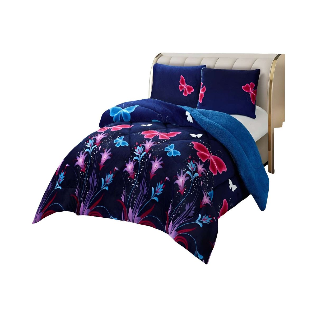 GENERICO - COBERTOR PLUSH CON CHIPORRO 2 PLAZAS 230X250CM COLOR AZUL C15