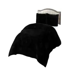 GENERICO - COBERTORES DE PELUDOS CON CHIPORRO 2 PLAZAS 230X250CM COLOR NEGRO2