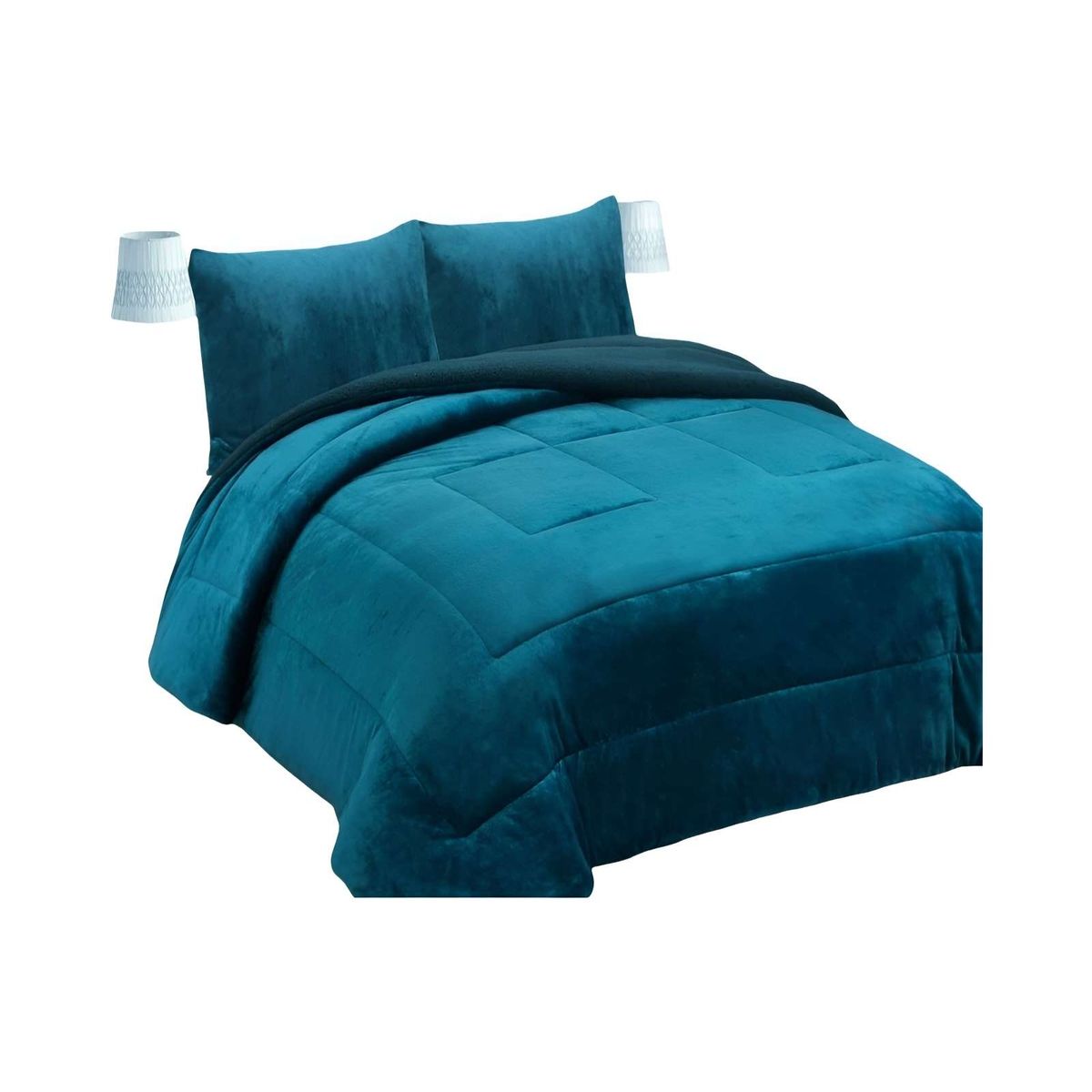 GENERICO - COBERTOR CON CHIPORRO 2 PLAZAS 230X250CM COLOR TURQUESA B18