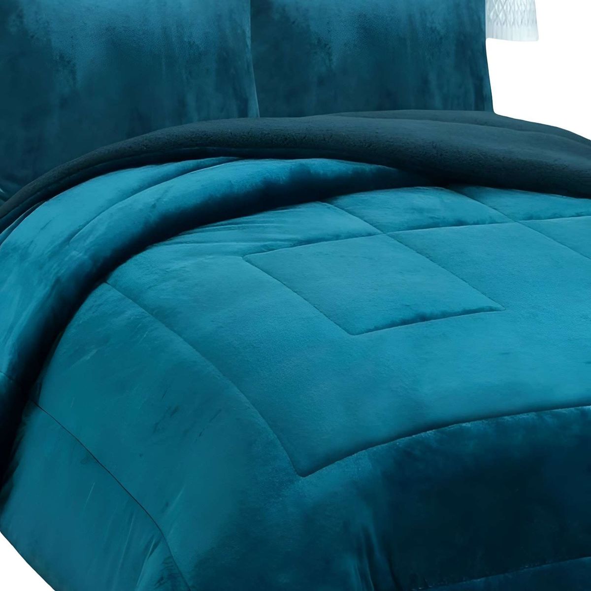 GENERICO - COBERTOR CON CHIPORRO 2 PLAZAS 230X250CM COLOR TURQUESA B18