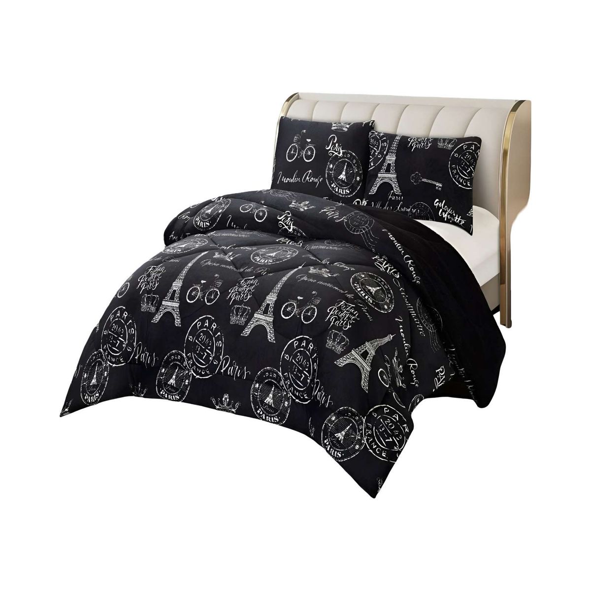 GENERICO - COBERTOR PLUSH CON CHIPORRO KING 250X270CM COLOR NEGRO C7