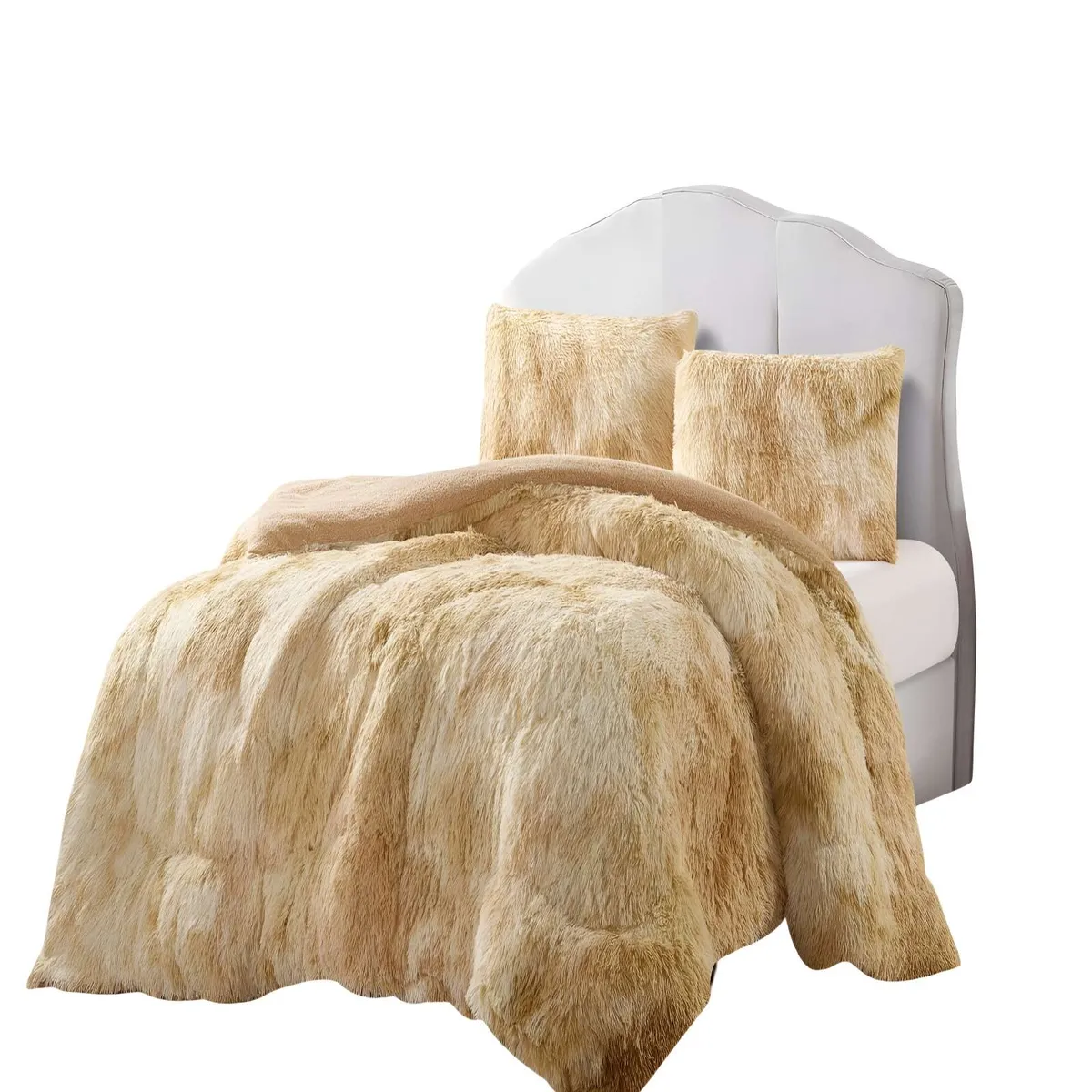 GENERICO - COBERTORES DE PELUDOS CON CHIPORRO KING 250X270CM COLOR BEIGE2