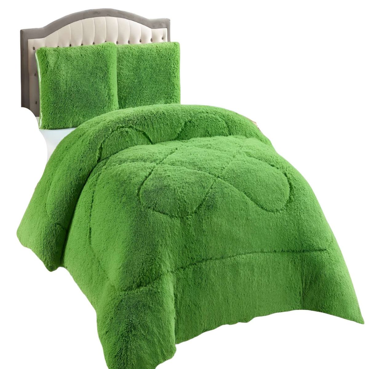 GENERICO - COBERTORES DE PELUDOS CON CHIPORRO KING 250X270CM COLOR VERDE