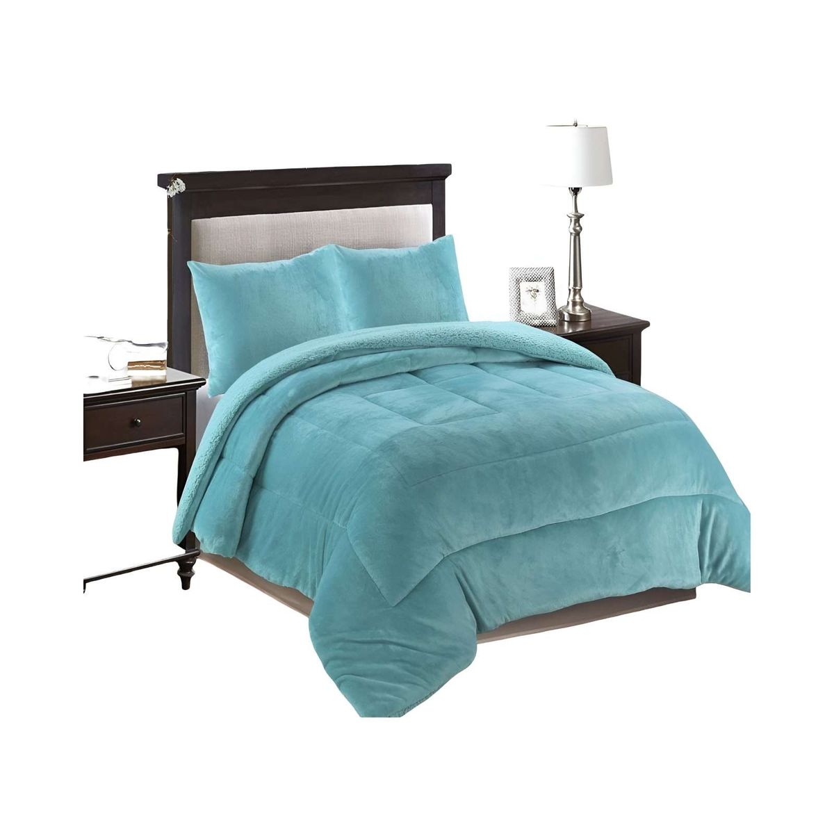 GENERICO - COBERTOR CON CHIPORRO KING 250X270CM COLOR CELESTE B19