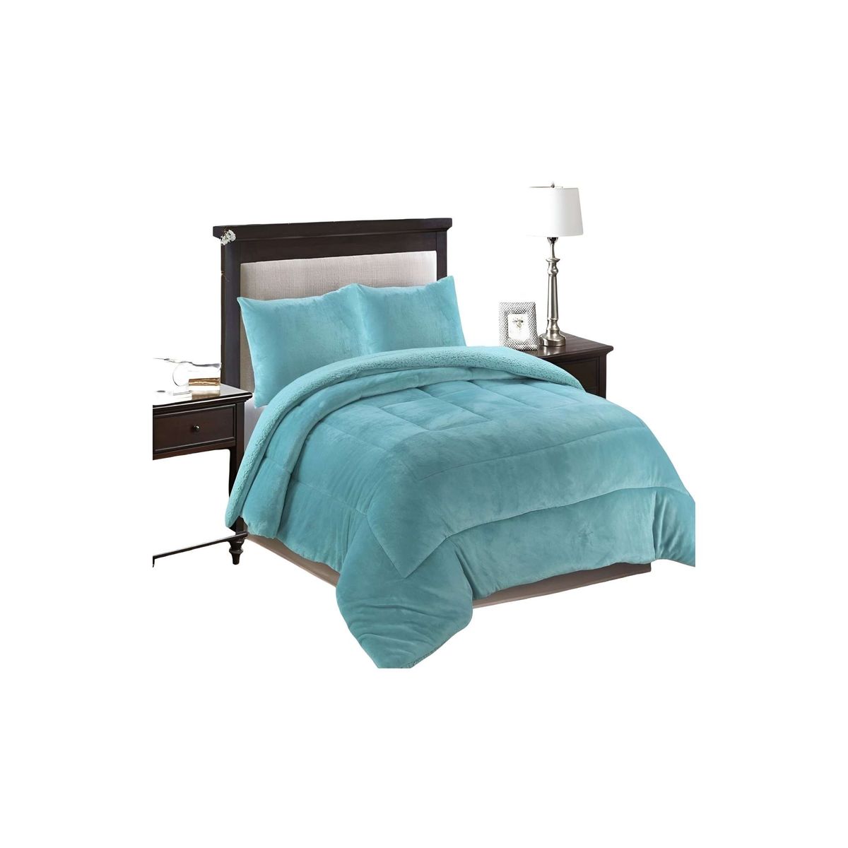 GENERICO - COBERTOR CON CHIPORRO KING 250X270CM COLOR CELESTE B19